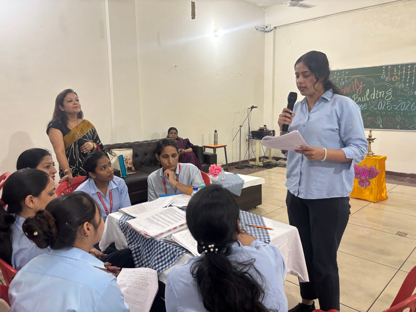 Students collaborating during Personal & Social Education session